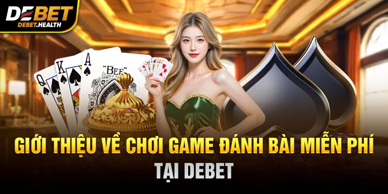 Hình ảnh giới thiệu chơi game đánh bài miễn phí tại DEBET với nhân vật nữ và lá bài